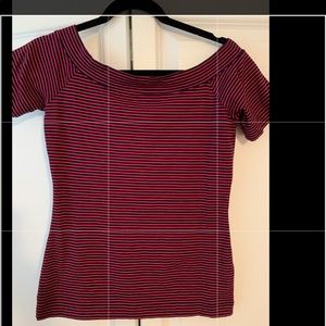 J crew fitted red and blue striped top